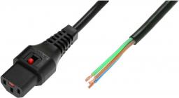 Kabel zasilający Digitus IEC LOCK, 3x1mm2, 2m, czarny (IEC-PC1025)