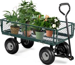 Wózek transportowy ogrodowy 200 kg otwierane burty duże pompowane koła MultiGarden