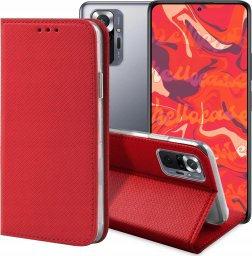 ETUI Z KLAPKĄ DO XIAOMI REDMI NOTE 10 PRO / 10 PRO MAX CZERWONE MAGNETYCZNE