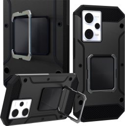 Hello Case Etui Pancerne do Redmi Note 12 Pro Plus (Czarne, Plecki, Armor, Ring, Case)