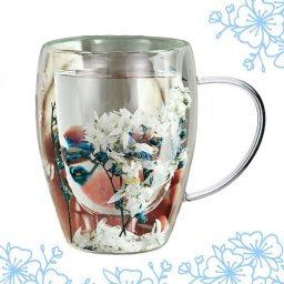 Szklanka termiczna z kwiatami w środku 350ml 1szt - SZK138