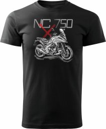 Koszulka z motocyklem na motor Honda NC 750 X NC750X męska czarna REGULAR S