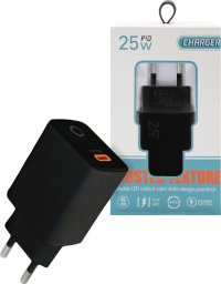 Ładowarka Vega ECOBOX* ŁADOWARKA SIECIOWA PAX TYP-C PD 25W LED CZARNA