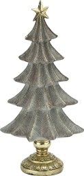 Figurka świąteczna Choinka szaro-złota 22cm