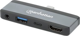 Manhattan 190404 stacja dokująca Przewodowa USB 3.2 Gen 2 (3.1 Gen 2) Type-C Szary