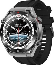 Smartwatch Veltori VT100-1 + Czarny Pasek Silikonowy + Czarny Eko Skóra