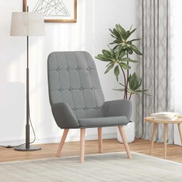 vidaXL Fotel wypoczynkowy, jasnoszary, obity tkaniną