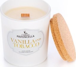 Świeczka sojowa Vanilla and Tabacco biała 135g