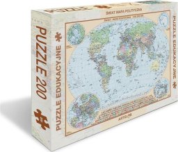 Puzzle 200 - Świat polityczny dla dzieci mapa