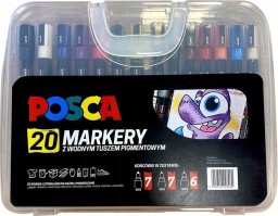 Markery w plastikowej walizce 20 kolorów POSCA