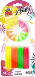 GoDan Świeczki urodzinowe neon spiralne 6,5cm 24szt