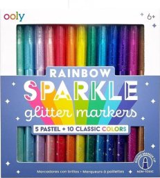 Flamastry brokatowe Rainbow Sparkle 15szt