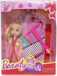 Lalka mini 7cm z hulajnogą