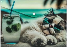 Koperta A4 PP na napę z nadrukiem Chillout Cat