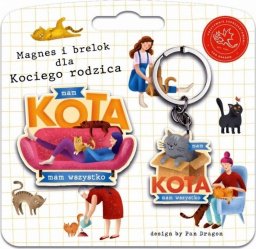 Zestaw magnes + brelok Kot