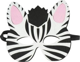 Filcowa maska zwierzątka - zebra