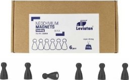 Magnesy neodymowe Bowling czarne 6szt LEVIATAN