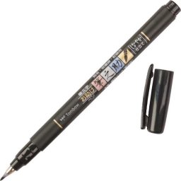 Flamaster brush pen Fudenosuke czarny tw 2 (6szt)