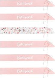 Szarfy Bride to be i Bridesmaid 76cm 6szt