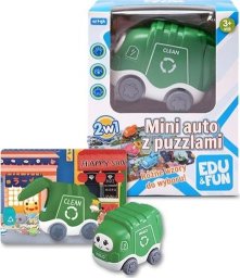 Mini auto z puzzlami śmieciarka Edu&Fun