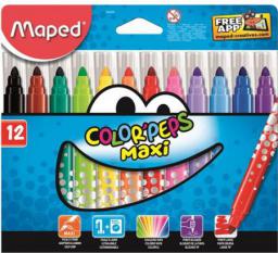  Maped Flamastry Colorpeps maxi trójkątne 12 kolorów (205572)