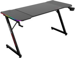 Biurko Shadow Gamer 2.0 LED RGB Czarne 140 cmx60 cm 