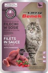 CERTECH SUPER BENEK SASZ.KOT 85g FILETY W SOSIE Z KACZKĄ i ŻURAWINĄ /28