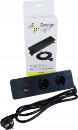 Ilgiklis montuojamas balde TAOBOX 2x Schuko lizdai 1x USB, 1x USB-C 1.5m juodas Design Light