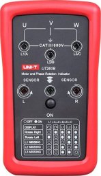 Faziu sekos ir variklio sukimosi krypties testeris ; 90/600VAC; 15/400Hz; IP40; CAT III 600V, UNI-T