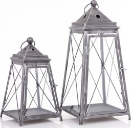 Lampion metalowy 2 szt. VARELA 55x25 cm i 37,5x21 cm