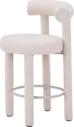 Hoker beżowy/boucle/tapicerowane nogi 95x57x61 cm PEDRINO