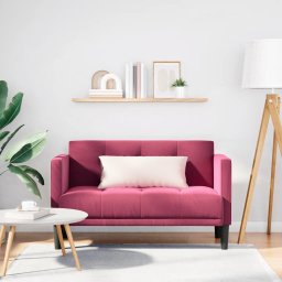 vidaXL Sofa dwuosobowa wino czerwone 111 cm aksamit