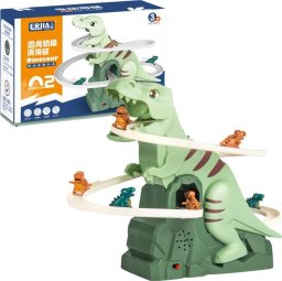 Tor Zjeżdżalnia Wspinaczka Dinozaurów Kolejka Światła Dźwięki LEAN Toys