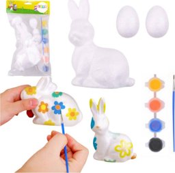 LeanToys Zestaw Do Malowania Styropianowych Ozdób Zając 2 Jajka Farby LEAN TOYS