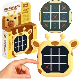 LeanToys Gra Elektroniczna 3w1 Kółko i Krzyżyk Memory Żyrafa Żółta LEAN Toys