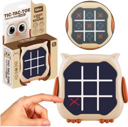 LeanToys Gra Elektroniczna 3w1 Kółko i Krzyżyk Memory Sowa Beżowa LEAN Toys