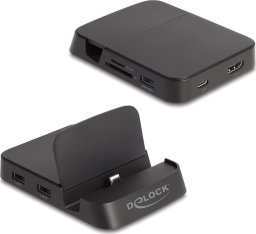 DeLOCK Stacja dokująca do smartfona 4K ze zintegrowanym uchwytem - HDMI/USB/Hub/SD/Micro SD dla systemu Android lub Windows