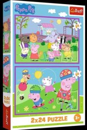 Trefl PUZZLE 2x24 Peppa na placu zabaw 34435