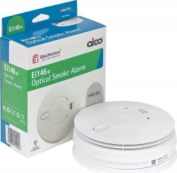 LAP-SIKKERHED Røgalarm, EI-146, 230V, med 9V batteri, lydgiver 85 dB, kan sammenkobles, for privategendomme. 5 års garanti. Godkendt EN 14604