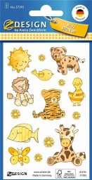 MD Creative Brokatowe naklejki - Żółte zwierzątka