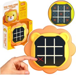 LeanToys Gra Elektroniczna 3w1 Kółko i Krzyżyk Memory Lew Pomarańczowy LEAN Toys