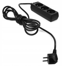 PRZEDŁUŻACZ PS-370/3,0 E CZARNY 3G+0 3M 10A W-98177