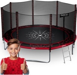 Trampolina ogrodowa 12ft/374cm z siatką zewnętrzną i drabinką Neo-Sport EDUKAMP