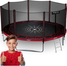 Trampolina ogrodowa 14ft/435cm z siatką zewnętrzną i drabinką Neo-Sport EDUKAMP