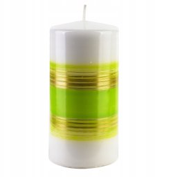 Świeca RAINBOW Walec średni 7xh14cm zielona