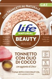 LIFE CAT sasz.70g BEAUTY TUNA + COCONUT   OIL /30