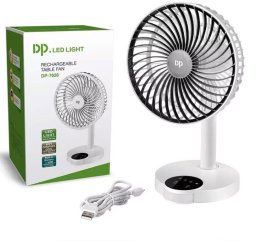 Rechargeable desk fan DP 7626, with LED light