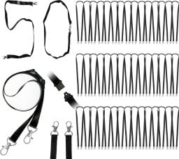 Smycz do identyfikatora 80cm z dwoma karabińczykami i bezpiecznikiem 50szt