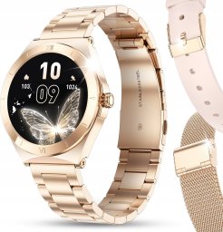 SMARTWATCH ZEGAREK DAMSKI ROZMOWY MENU PL CIŚNIENIE POWIADOMIENIA 3 paski