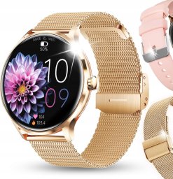SMARTWATCH DAMSKI ZEGAREK POLSKIE MENU ROZMOWY CIŚNIENIE PULS DLA KOBIETY